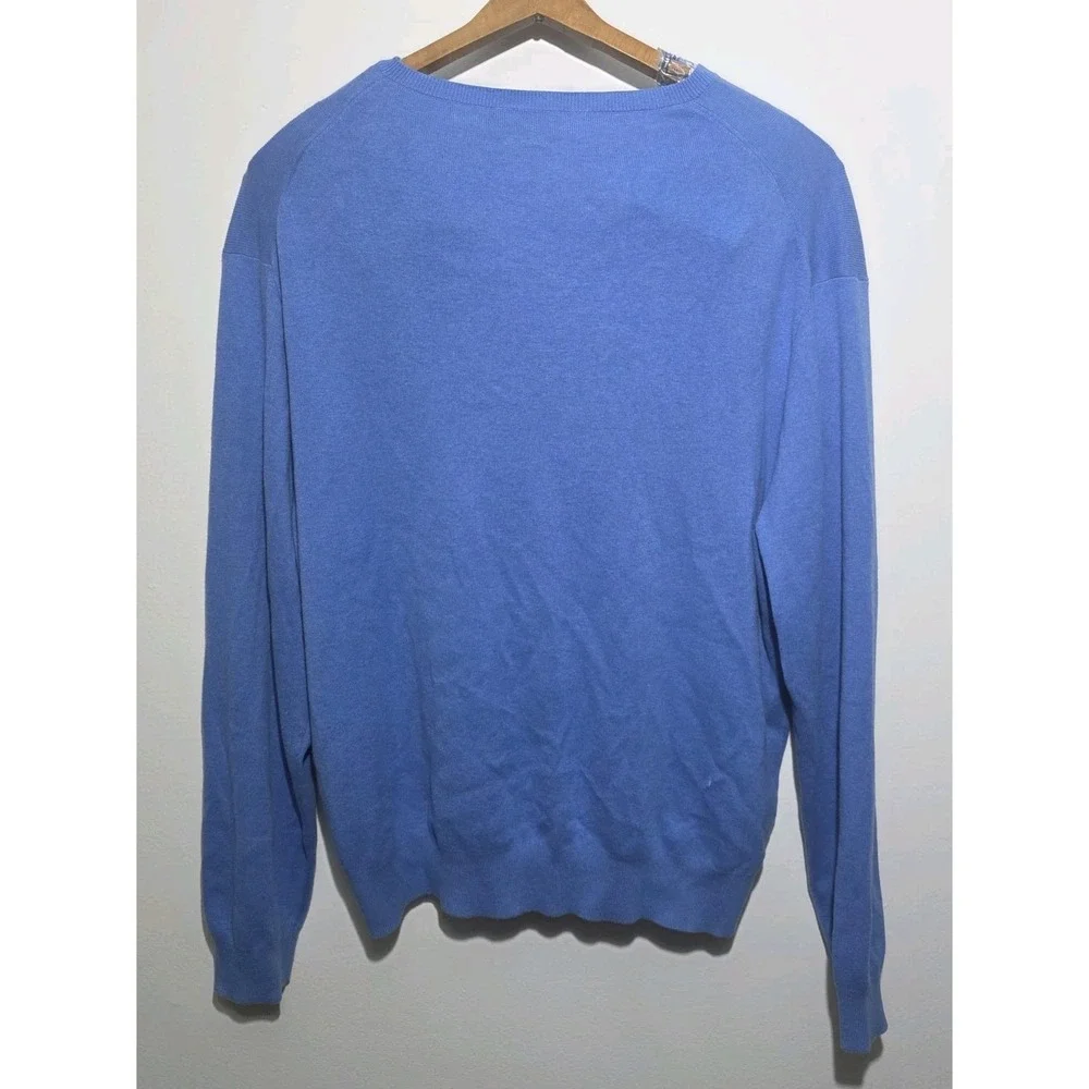 Polo Ralph Lauren Pima Cotton V‎ Neck Sweater Mens XXL Long Sleeves Pale Royal